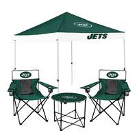 New York Jets Canopy Tailgate Bundle - Set Includes 9X9 Canopy, 2 Chairs and 1 Side Table