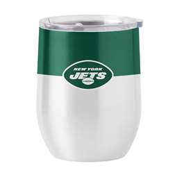 New York Jets Colorblock 16oz Stainless Curved Beverage
