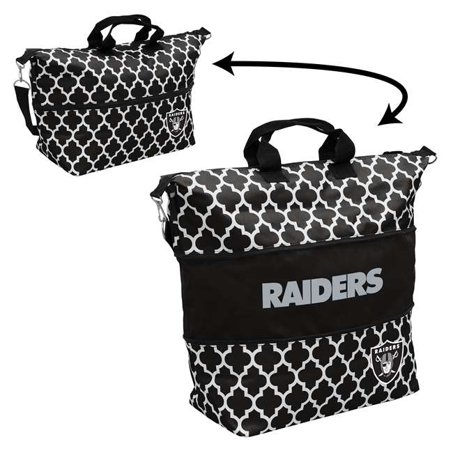 Oakland Raiders Quatrefoil Expandable Tote