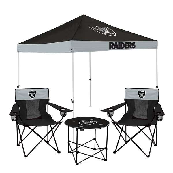 Las Vegas Raiders Canopy Tailgate Bundle - Set Includes 9X9 Canopy, 2 Chairs and 1 Side Table