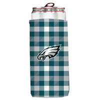 Philadelphia Eagles Plaid Slim Can Coozie