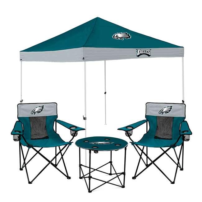 Philadelphia Eagles Canopy Tailgate Bundle - Set Includes 9X9 Canopy, 2 Chairs and 1 Side Table