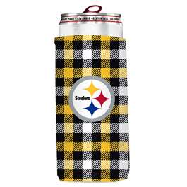 Pittsburgh Steelers Plaid Slim Can Coozie