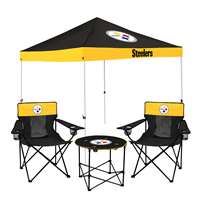 Pittsburgh Steelers Canopy Tailgate Bundle - Set Includes 9X9 Canopy, 2 Chairs and 1 Side Table