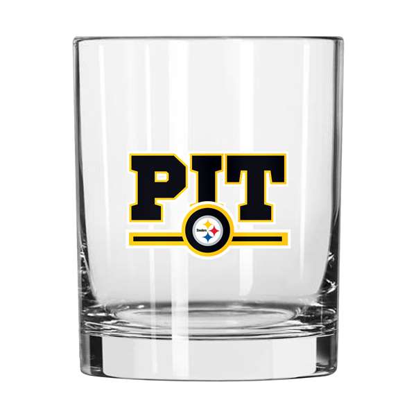Pittsburgh Steelers 14oz Letterman Rock Glass