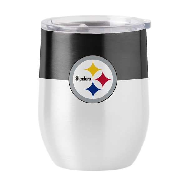 Pittsburgh Steelers Colorblock 16oz Stainless Curved Beverage  