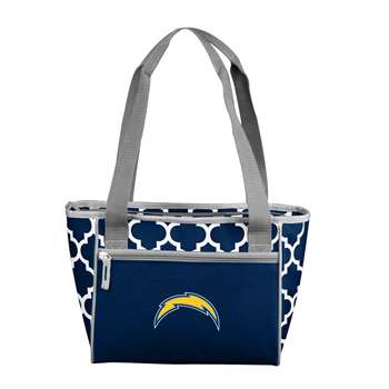 Los Angeles Chargers Quatrefoil 16 Can Cooler Tote 83 - 16 Cooler Tote