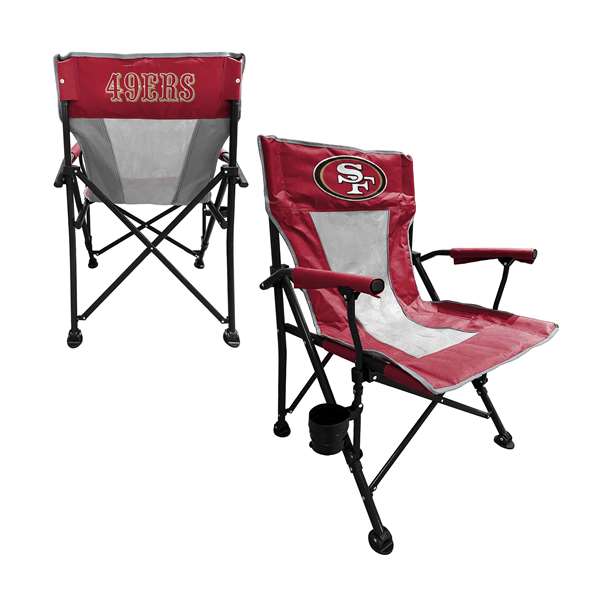 San Francisco 49ers Hard Arm Folding Tailgate Chair with Carry Bag 