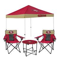 San Francisco 49ers Canopy Tailgate Bundle - Set Includes 9X9 Canopy, 2 Chairs and 1 Side Table