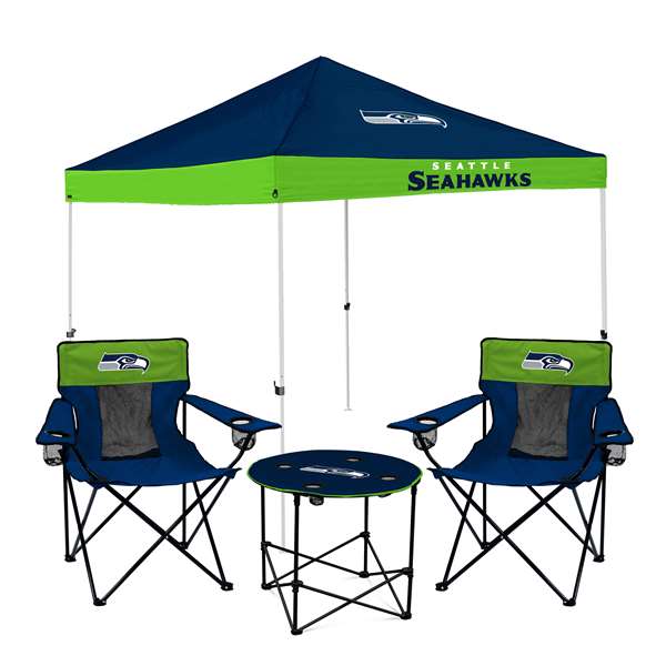 Seattle Seahawks Canopy Tailgate Bundle - Set Includes 9X9 Canopy, 2 Chairs and 1 Side Table