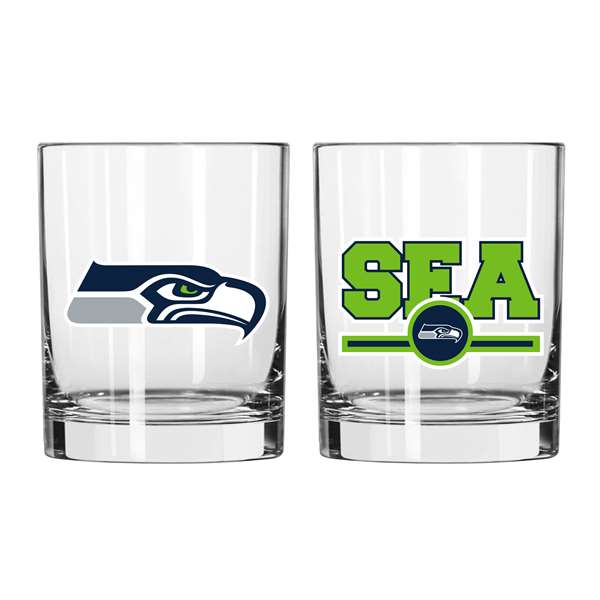 Seattle Seahawks 14oz Letterman Rocks Glass
