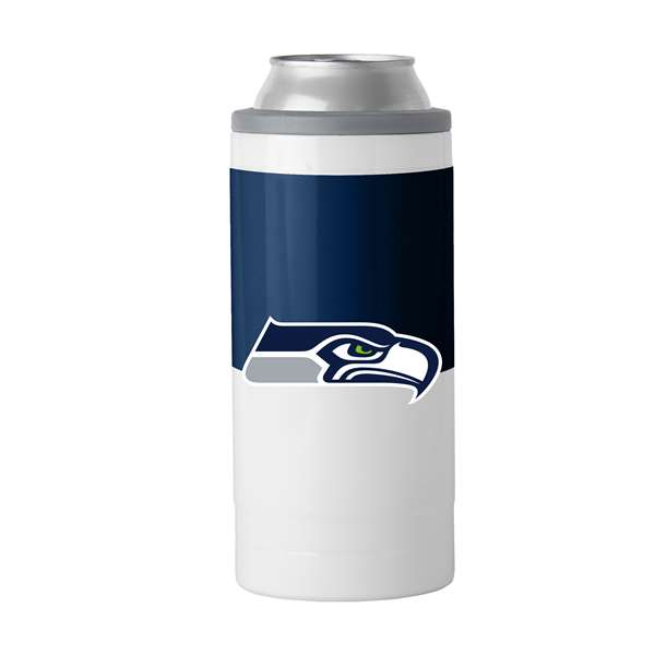 Seattle Seahawks Colorblock 12oz Slim Can Coolie Coozie  