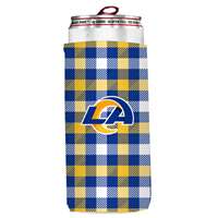 LA Rams Plaid Slim Can Coozie