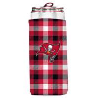 Tampa Bay Buccaneers Plaid Slim Can Coozie