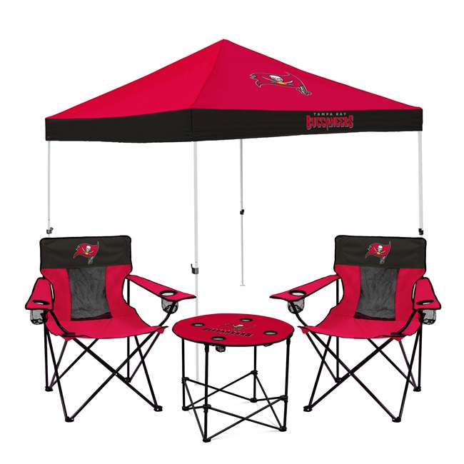 Tampa Bay Buccaneers Canopy Tailgate Bundle - Set Includes 9X9 Canopy, 2 Chairs and 1 Side Table