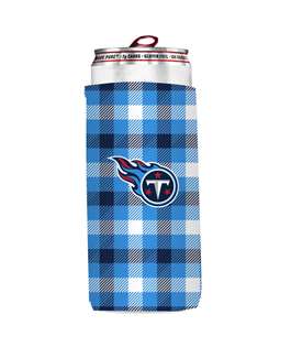 Tennessee Titans Plaid Slim Can Coozie  