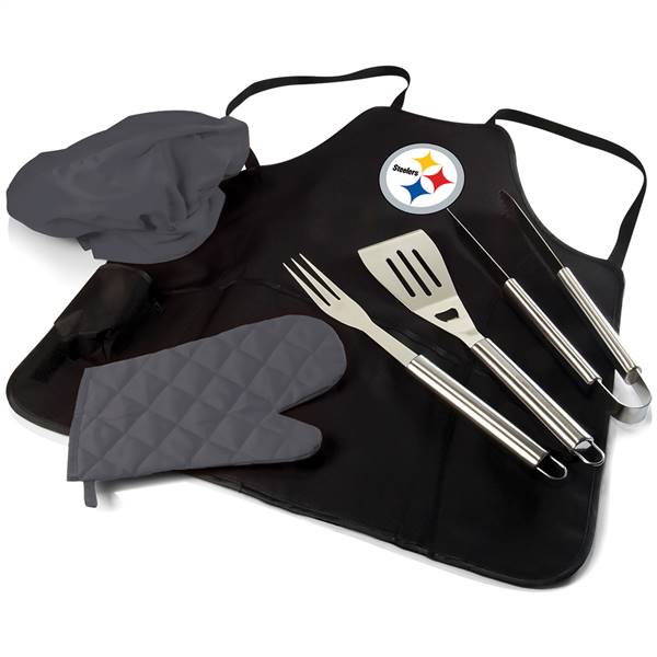 Pittsburgh Steelers BBQ Apron Grill Set  