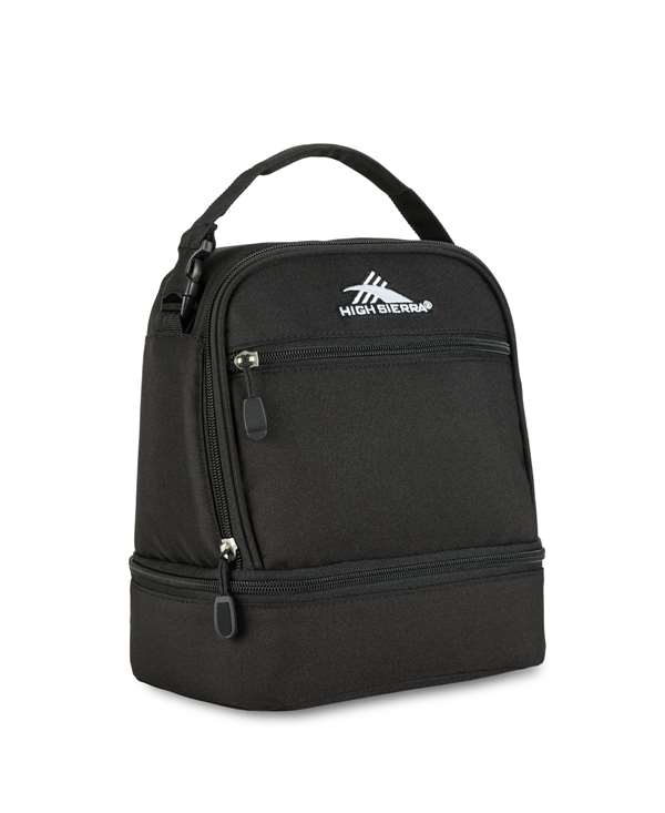 High Sierra Back to School Backpack  Stacked Compartment Lunch Bag - Black  