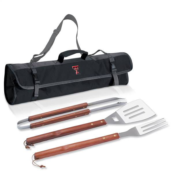 Texas Tech Red Raiders 3 Piece BBQ Tool Set and Tote