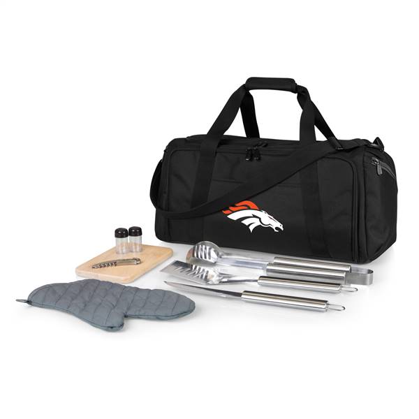 Denver Broncos BBQ Grill Kit and Cooler Bag