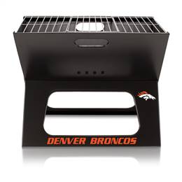 Denver Broncos Portable Folding Charcoal BBQ Grill