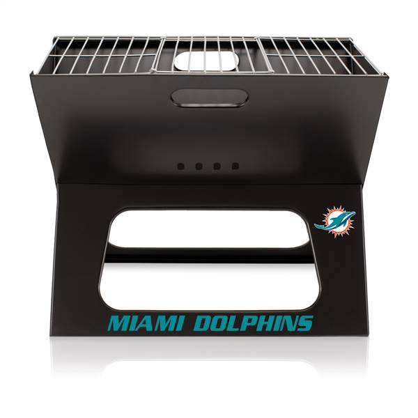 Miami Dolphins Portable Folding Charcoal BBQ Grill