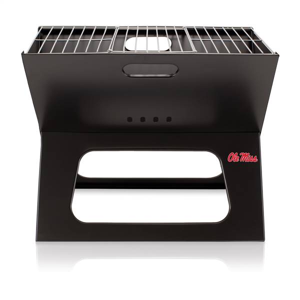 Ole Miss Rebels Portable Folding Charcoal BBQ Grill