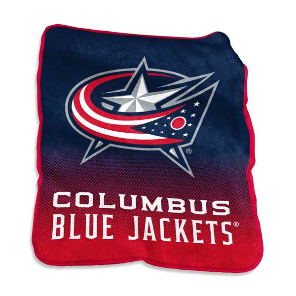 Columbus Blue Jackets Raschel Thorw Blanket 60 X 50 Inches