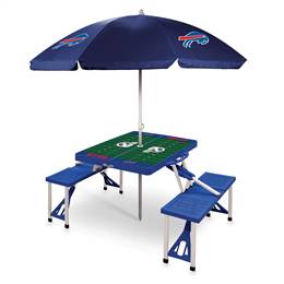 Buffalo Bills Portable Folding Picnic Table with Umbrella