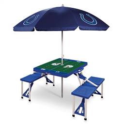 Indianapolis Colts Portable Folding Picnic Table with Umbrella