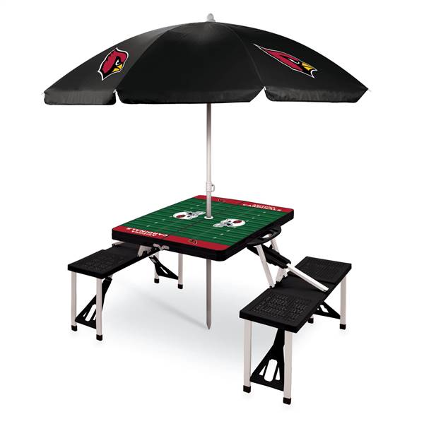 Arizona Cardinals Portable Folding Picnic Table with Umbrella  