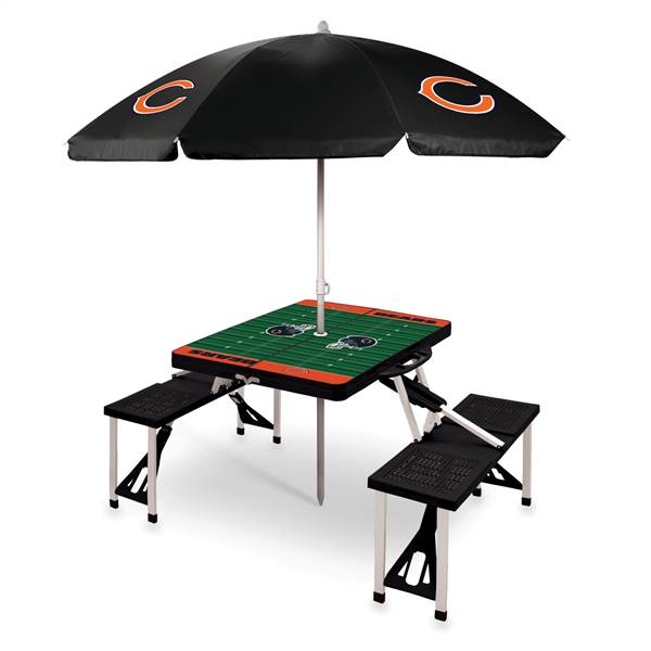 Chicago Bears Portable Folding Picnic Table with Umbrella