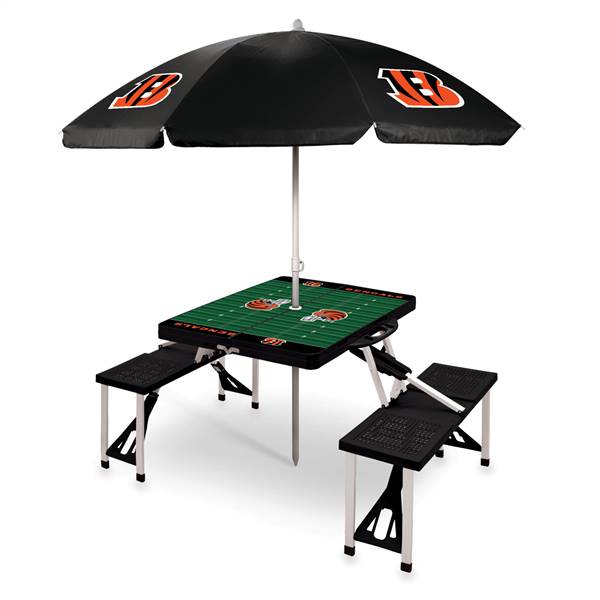 Cincinnati Bengals Portable Folding Picnic Table with Umbrella