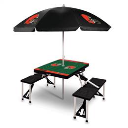 Cleveland Browns Portable Folding Picnic Table with Umbrella