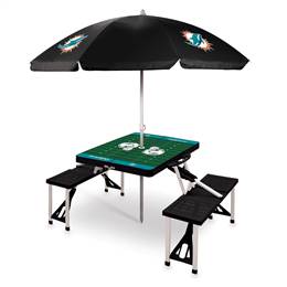 Miami Dolphins Portable Folding Picnic Table with Umbrella