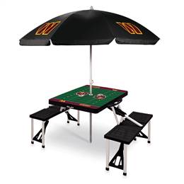 Washington Commanders Portable Folding Picnic Table with Umbrella