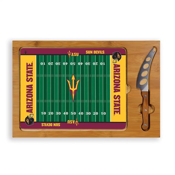 Arizona State Sun Devils Glass Top Cutting Board and Knife