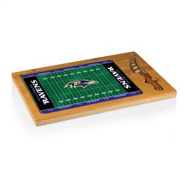 Baltimore Ravens Glass Top Cutting Board and Knife