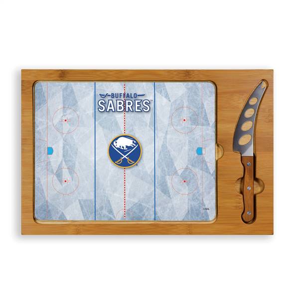 Buffalo Sabres Glass Top Cutting Board and Knife