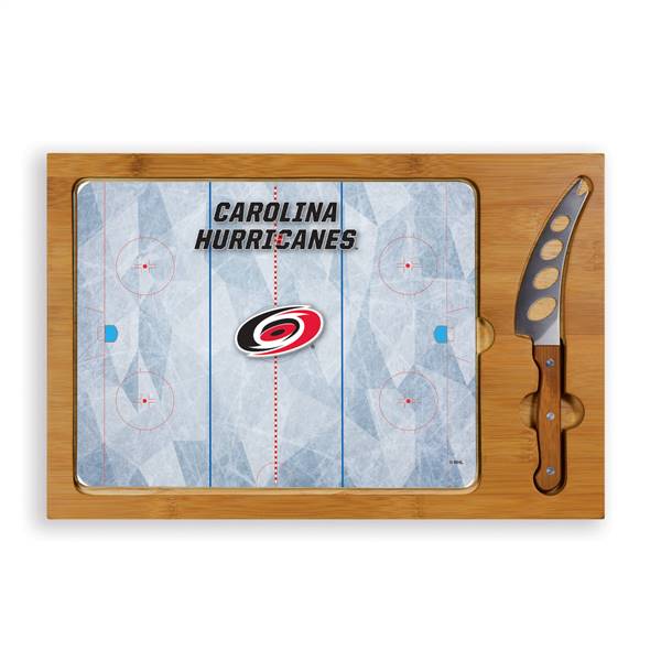 Carolina Hurricanes Glass Top Cutting Board and Knife