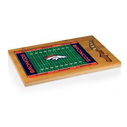 Denver Broncos Glass Top Cutting Board and Knife