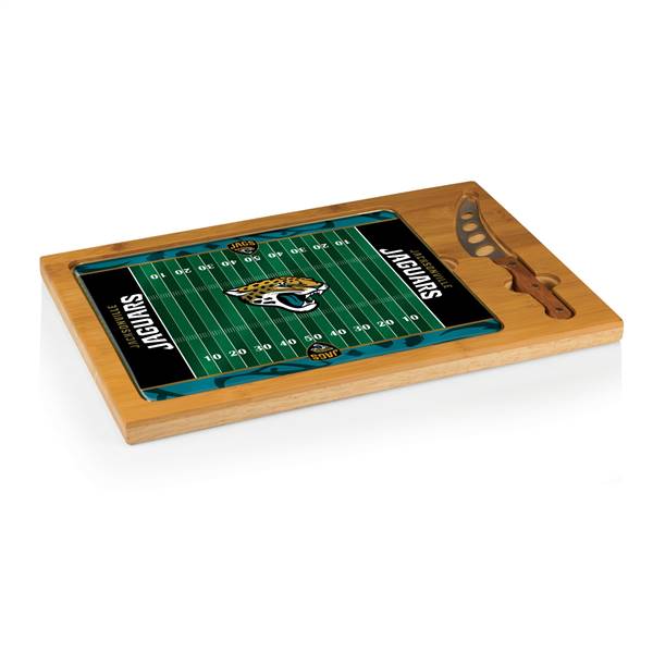 Jacksonville Jaguars Glass Top Cutting Board and Knife