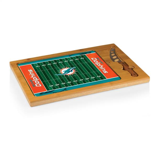 Miami Dolphins Glass Top Cutting Board and Knife
