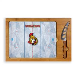 Ottawa Senators Glass Top Cutting Board and Knife