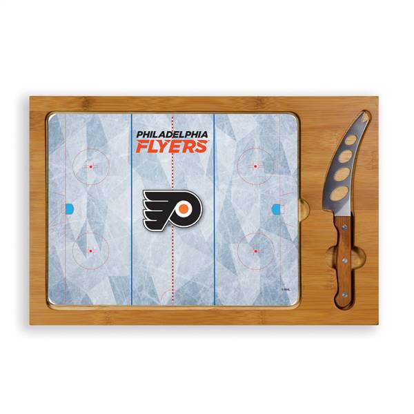 Philadelphia Flyers Glass Top Cutting Board and Knife