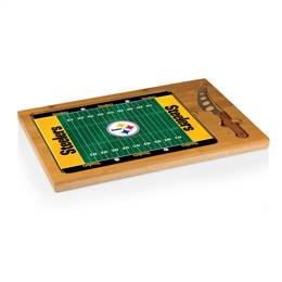 Pittsburgh Steelers Glass Top Cutting Board and Knife