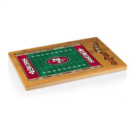 San Francisco 49ers Glass Top Cutting Board and Knife