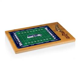 Seattle Seahawks Glass Top Cutting Board and Knife