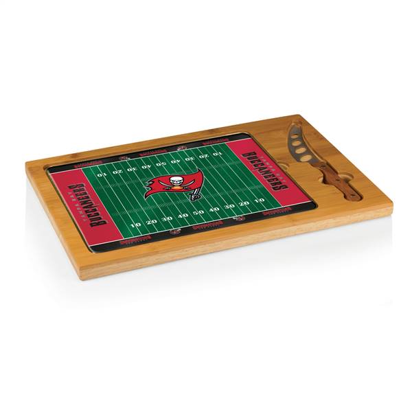 Tampa Bay Buccaneers Glass Top Cutting Board and Knife