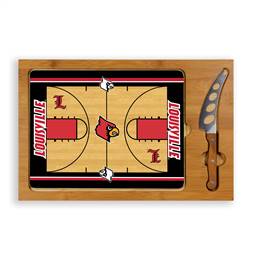 Louisville Cardinals Glass Top Cutting Board and Knife